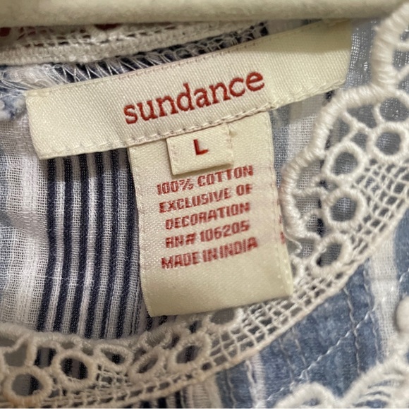 Sundance Women's Top Cotton Lace Cottagecore Feminine Cowgirl Size Large‎ - Picture 5 of 8